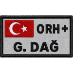 Motorcu Yaka isimliği Nakış İşleme Reflektörlü Kan Grubu 5x8.5 cm