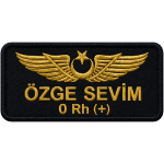 Havacı personel isimlik nakış işleme arma patch peç 5x9 cm