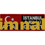 Yaka isimliği Türk Bayraklı Nakış işleme 4x10 cm