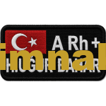 Bayraklı isimlik nakış işleme arma patch 4,5x9 cm