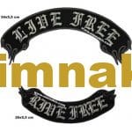 Live Free Ride Free nakış işleme arma patch peç seti 35x45 cm - Görsel 3