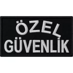 Özel Güvenlik Sırt Nakış Arması Siyah Beyaz 14×25 cm