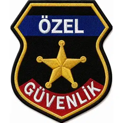 Özel Güvenlik Renkli Nakış Arması 9×7,5 cm