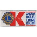 Ankara Kolej Lions Kulübü Nakış işleme Arma Patch 12,5x5,5 cm