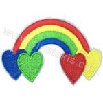 Gökkuşağı kalp nakış işleme arması patch 10x7 cm