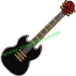 Müzisyen gitar nakış işleme arma 12x4 cm