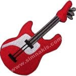 Müzisyen gitar müzik nakış işleme arma 12x5 cm