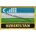 Uzbekistan özbekistan nakış işleme bayrak 6x8 cm