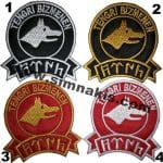 Göktürkçe Kurt Başlı tengri bizmenen türk nakış işleme arma patch 8x7 cm