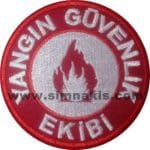 iş sağlığı iş güvenliği yangın güvenlik ekibi nakış işleme arma patch 8x8 cm