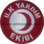 iş güvenliği ilk yardım ekibi nakış kol ve göğüs için arma patch 8x8 cm