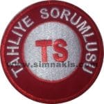iş güvenliği tahliye sorumlusu nakış kol ve göğüs için arma patch 8x8 cm
