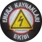 iş güvenliği enerji kaynakları ekibi nakış kol ve göğüs için arma patch 8x8 cm