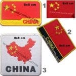 China cin nakış işleme bayraklar 6,5x8 cm