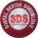 iş güvenliği sds sosyal destek sorumlusu nakış işleme arma patch 8x8 cm