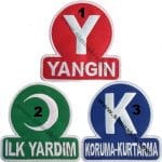 iş güvenliği Yangın ilk yardım koruma kurtarma nakış işleme arma patch 8x8 cm