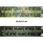 Biz sırtımızı yaslamayız sırtımızda taşırız nakış isimlik 3x29 cm