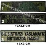 Biz sırtımızı yaslamayız sırtımızda taşırız nakış