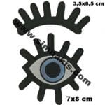 Kaç ve göz nakış işleme arma patch peç 2 parça