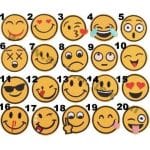 Emoji nakış işleme arma pec 6x6 cm