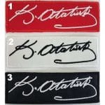 Mustafa Kemal Atatürk imzası nakış işleme arma patch peç 3,5x10 cm
