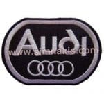 Audi Nakış İşleme Arması Beyaz Siyah 8x5 cm
