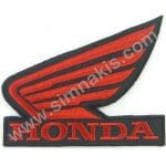 Honda nakış işleme arma patch siyah kırmızı 9x11 cm 22,5x26,5 cm