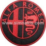 Alfa Romeo Nakış İşleme Arması Amblemi Kırmızı 9x9 cm