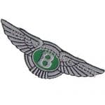 Bentley Nakış İşleme Arması Amblemi Gri 10x3,5 cm
