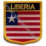 Liberia Lübnan Nakış işlemeli patch bayrak 5x8 cm