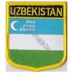 Uzbekistan Nakış İşleme Bayrak 8x6,5