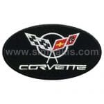 Chevrolet Corvette Nakış İşleme Arması Siyah 9x5 cm