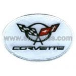 Chevrolet Corvette Nakış İşleme Arması Beyaz 9x5 cm