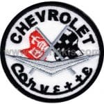 Chevrolet Corvette Nakış İşleme Arması Beyaz Siyah 8x8