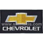 Chevrolet Nakış İşleme Arması Amblemi Siyah Goldi 8x5,5 cm