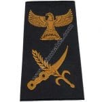 Kartallı Apolet Nakış işleme Siyah Gold 1.çift