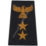 Kartal 2 Yıldız Apolet Nakış işleme Siyah Gold 1.çift