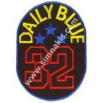 Daily Blue 32 Logo Nakış işleme Arma Patch Dokuma 9x6 cm