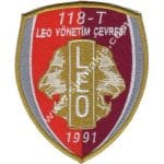 118-T Leo Yönetim Çevresi Logo Nakış işleme Arma Patch Dokuma 11,5x9,5 cm
