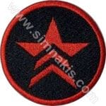 Yıldız Nakış işleme Arma Patch Dokuma 8x8 cm