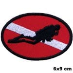 Dalış bayrağı Dalgıç Nakış işleme Arma Patch 6x9 cm