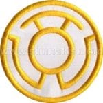 Karakter Logo Nakış işleme Arma Patch Dokuma Beyaz Sarı 7x7 cm