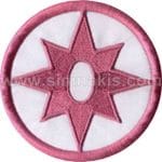 Karakter Logo Nakış işleme Arma Patch Beyaz Pembe 7x7 cm