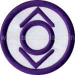Karakter Logo Nakış işleme Arma Patch Beyaz Eflatun 7x7 cm