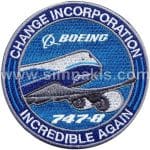 Boeing 747-B Logo Nakış işleme Arma Patch 9x9 cm