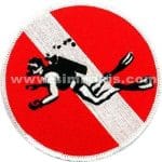 Dalış bayrağı Dalgıç Nakış işleme Arma Patch 9x9 cm