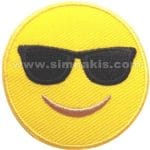 emoji Surat Gözlüklü Nakış işleme Arma Patch 8x8 cm