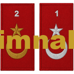 Türk Bayraklı Apolet Nakış işleme 5x10 cm 1 çift