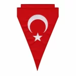 Türk Bayrağı Üçgen Flama Nakış İşleme Arma Patch 15x24 cm Çift taraflı