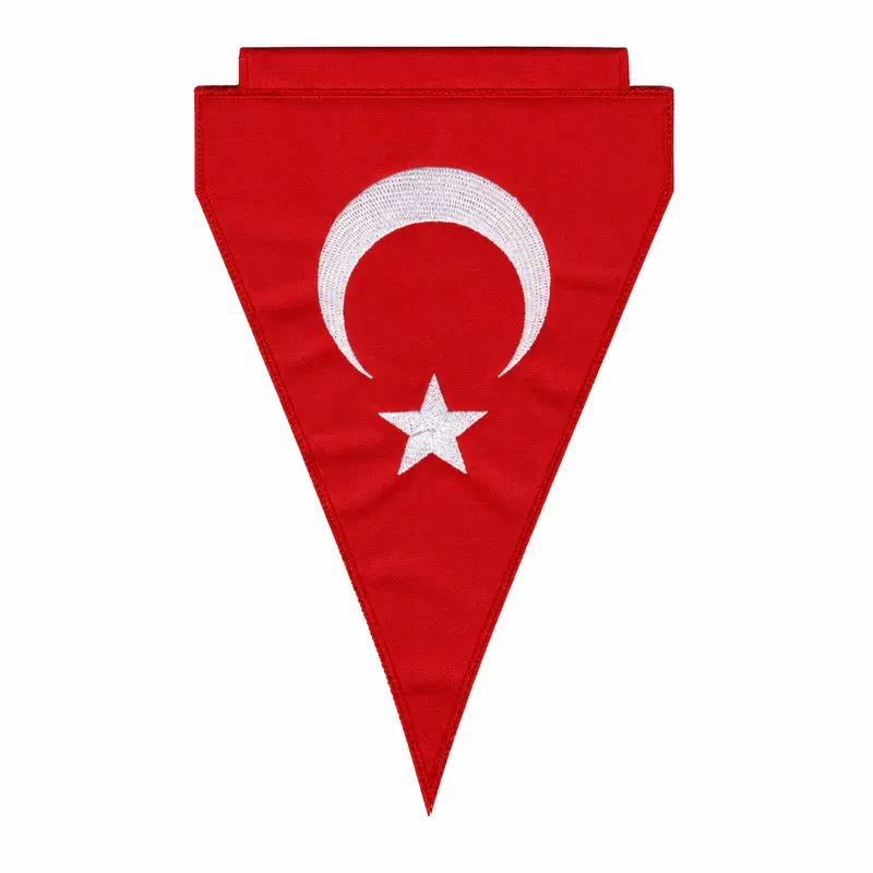 turk-bayragi-ucgen-flama-nakis-isleme-arma Türk Bayrağı Üçgen Flama Nakış İşleme Arma Patch 15x24 cm Çift taraflı - Görsel 1